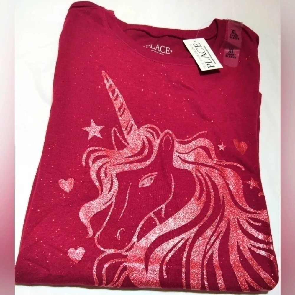 The Children's Place Unicorn Hearts Short Sleeve T-Shirt